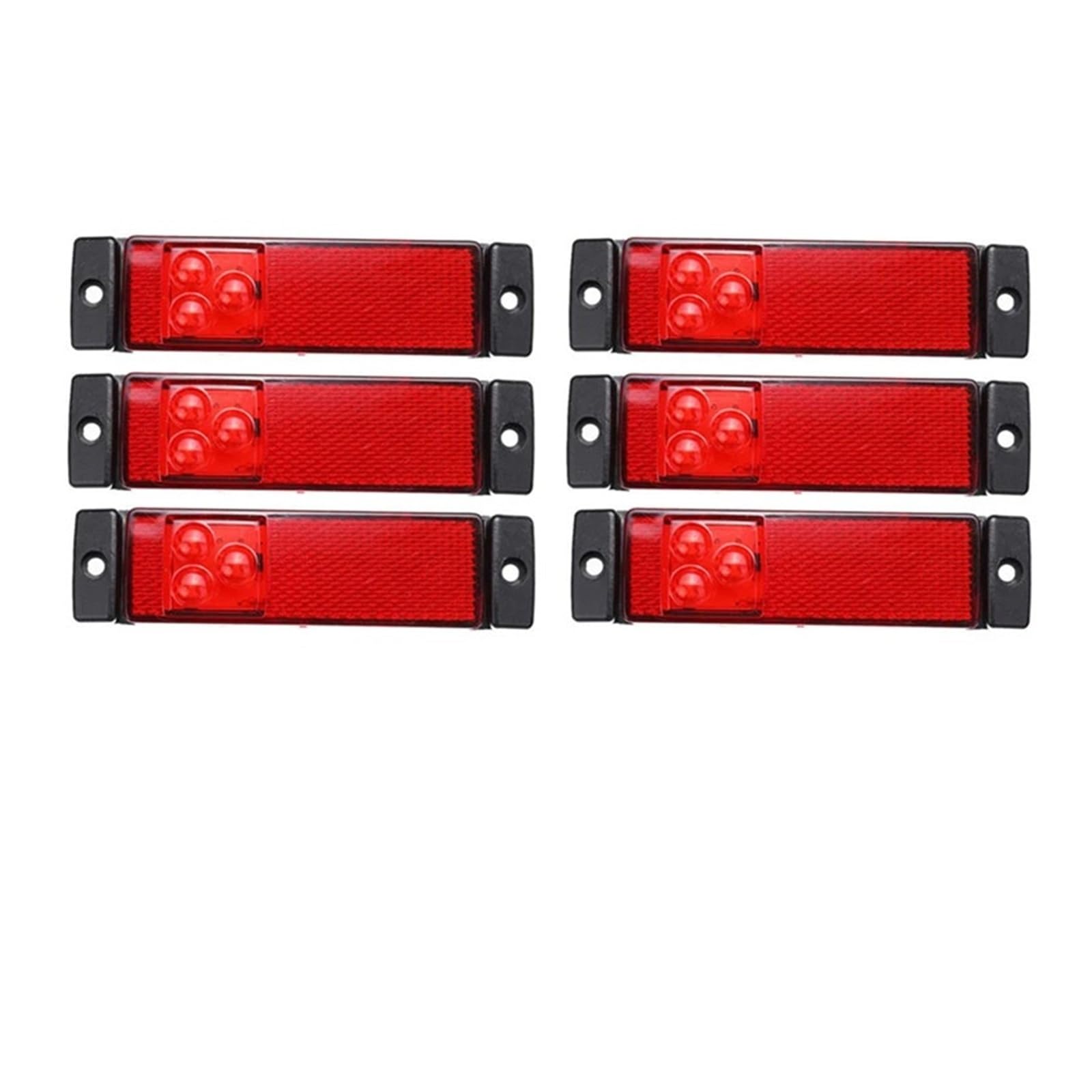 6x 3LED luci di posizione laterali for auto 12V 24V Clearance Indicatori di direzione Riflettore Indicatori di arresto Lampade Camion Rimorchio Caravan CAMPER Camion Van(6Pcs Red)