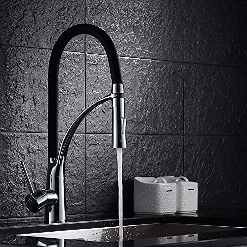 Robinet simple de cuisine pour évier moderne mitigeur noir mat en laiton