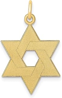 Jóias judaicas desenhadas a laser em ouro amarelo 14 k com pingente de estrela de Davi colar com pingente religioso judaico joias finas para mulheres presentes para ela