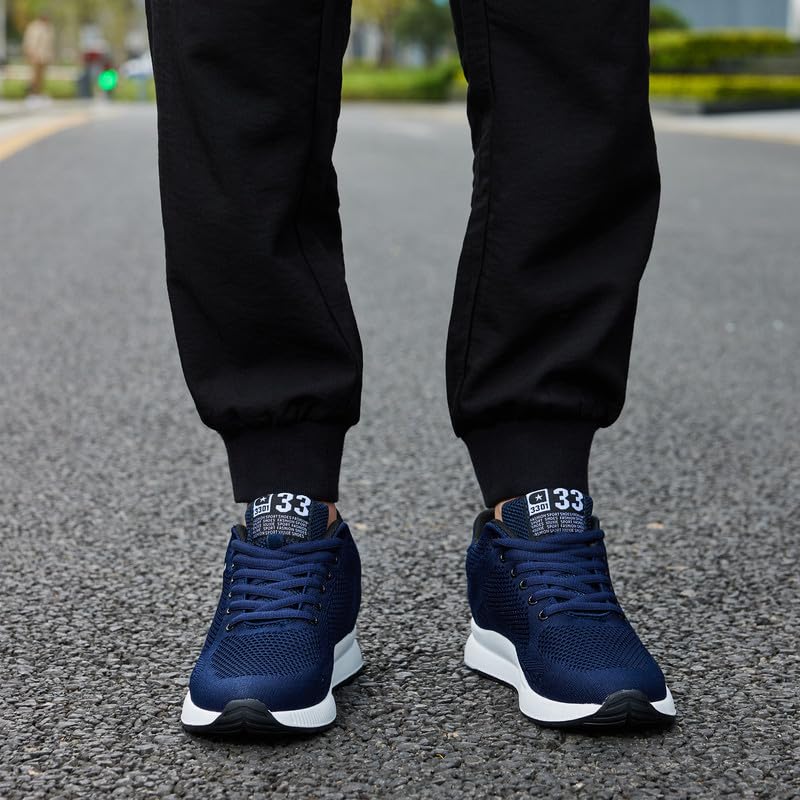 Image of Men's Invisible Height Increasing Elevator Shoes Lightweight Sport Shoes Height-Boosting Non-Slip Sneakers 2.4'' Taller