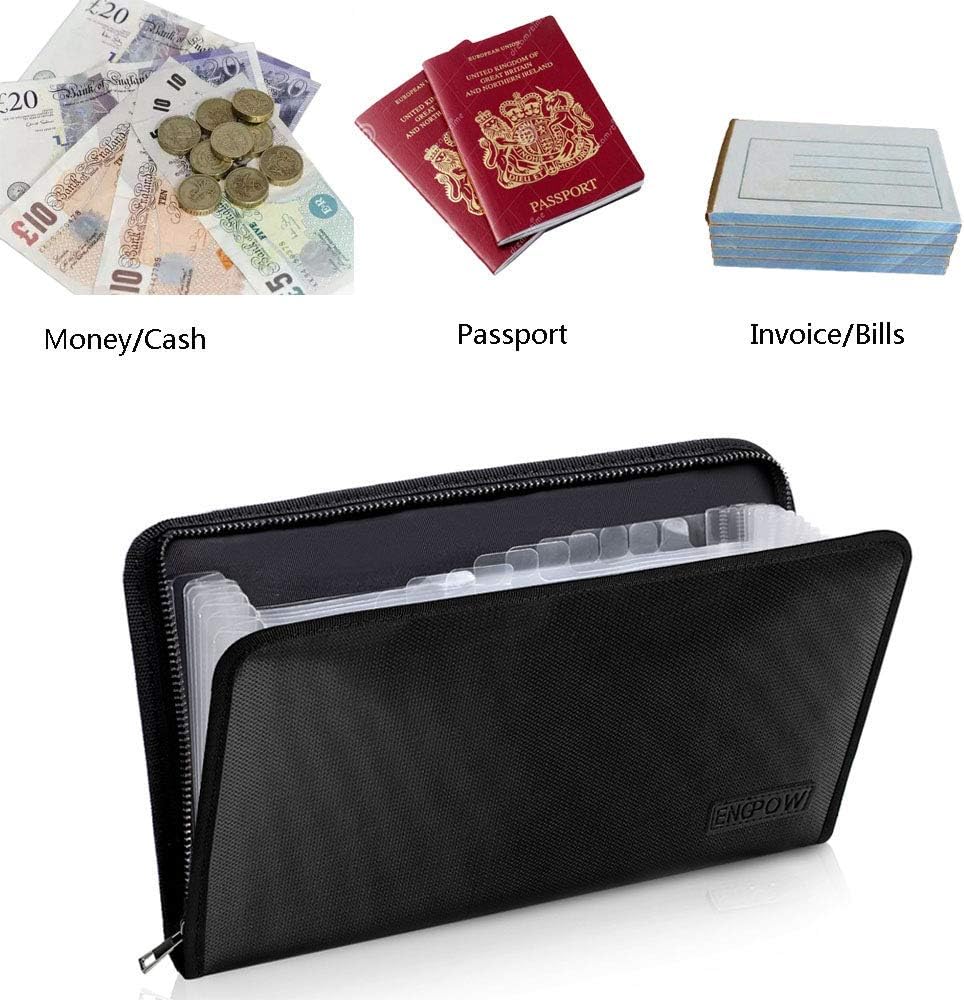 ENGPOW Document Organizer Set,Fireproof File Folder 14.3" x 9.8" A4 Size and Fireproof File Folder 11.4" x 6.3" A5 Size