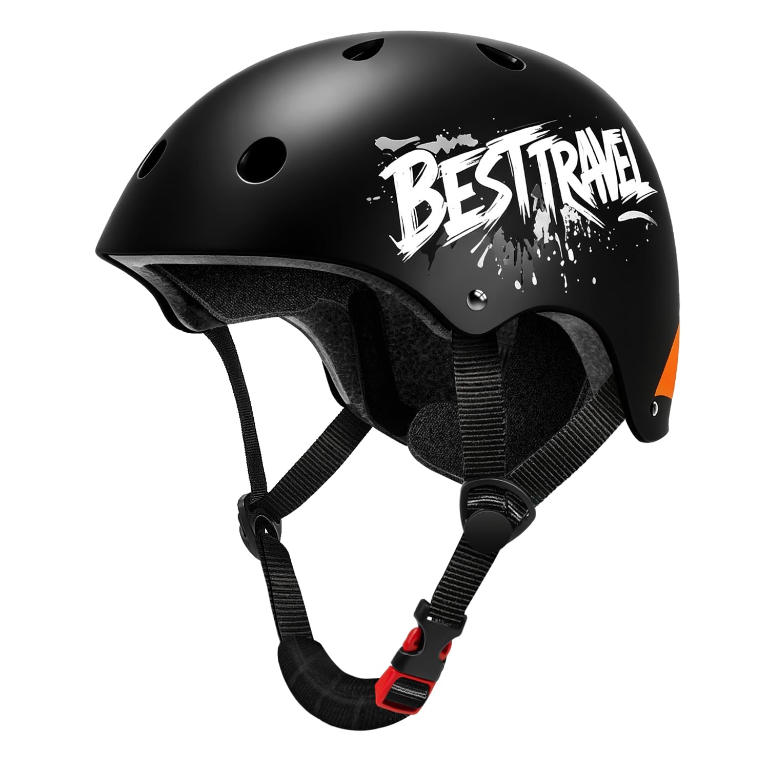 Besttravel Kids Helmet, Toddler Helmet Adjustable Toddler Bike Helmet Ages 3-8 Years Old Boys Girls Multi-Sports Safety (TK-black and white, XS/S 48-54cm)