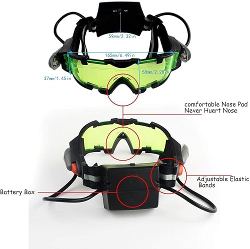 Miniatura 4 de Lente verde LED luz ajustable visión nocturna gafas gafas verde niños juguetes
