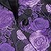 Hi-Tie Men Suit Blazer Shawl Lapel One Button Floral Blazer for Men Dinner Party Regular Fit Long Sleeve,Black Purple Rose Flower,Medium