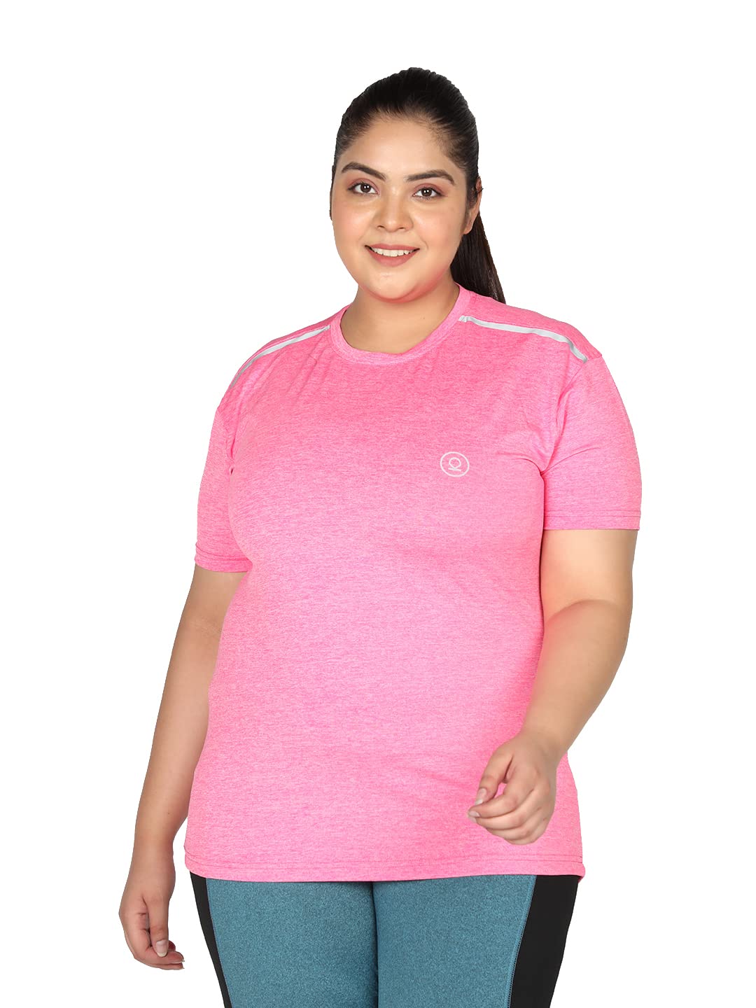CHKOKKO Women's Polyester Round Neck Regular Fit Gym Sports T-Shirt