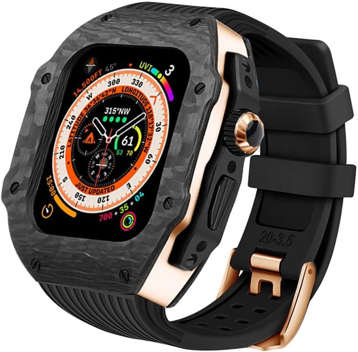 Bracelet montre fluor et boîtier Apple Watch Ultra style - 8