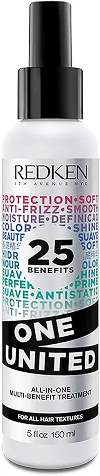 Redken One United, Leave-in Multibenefícios, Fórmula Livre de Sulfatos e Parabenos, Tratamento com Proteção Térmica até 230°C para Todos os Tipos de Cabelos