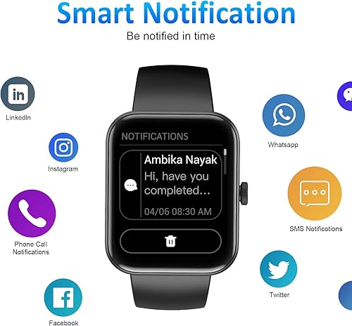 Miniatura 7 de EURANS Reloj inteligente de 1.654in (respuestahaz llamada) pantalla táctil HD IP68 impermeable para teléfonos Android e iOS, monitor de oxígeno en