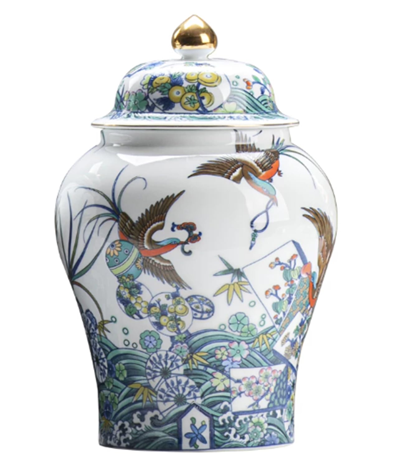 Vaso per zenzero in ceramica vintage, vasi in porcellana stile tempio
