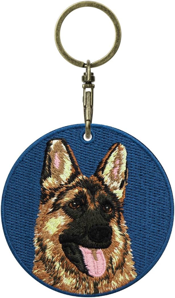 MC Fashion Double-sided Embroidered Cute Dog Portrait Keychain Accessory - Creative Gift Pendant Charm for Bags and Backpacks