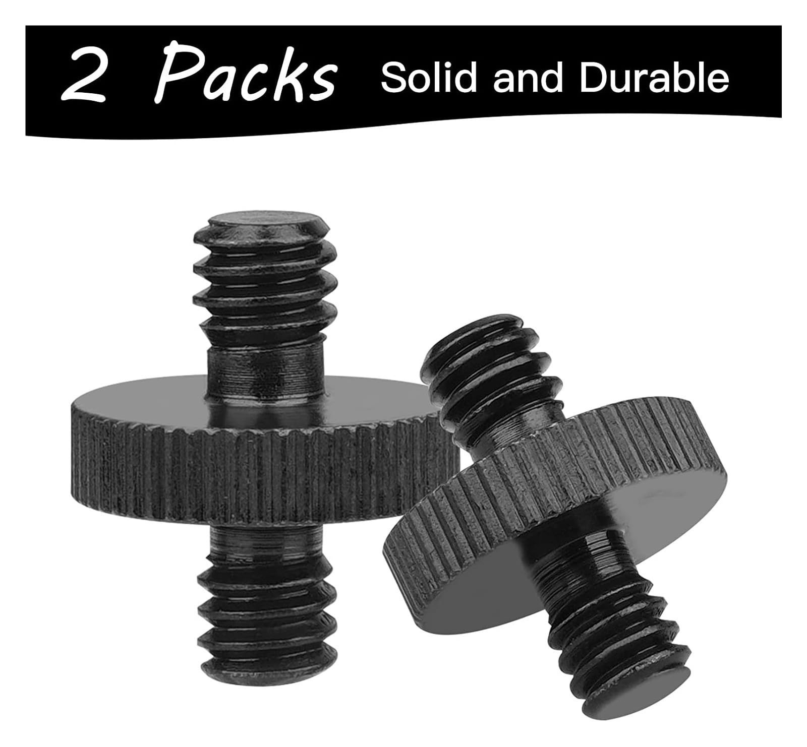 adaptador roscado, Adaptador de tornillo trípode roscado 1/4" macho a(2 Packs)