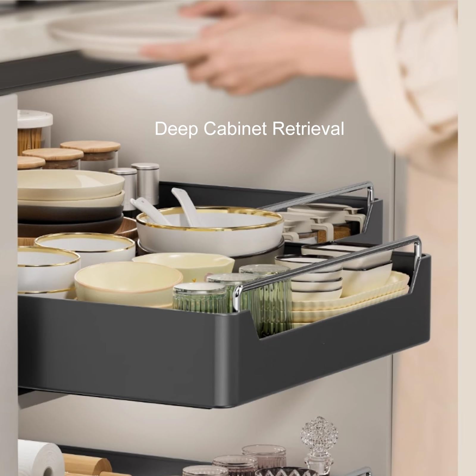 Organizzatore Sottolavello Cucina Estraibile, Ripiano Salvaspazio Cucina, Spazio Sottolavello per Pensili da Cucina, Porta Detersivi per Dispensa(25cm/9.8in)