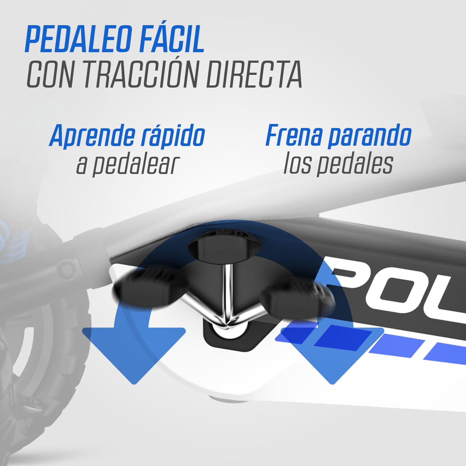 BERG Kart a Pedales Buzzy Police | 2-6 años, cuadro resistente, asiento regulable, volante regulable