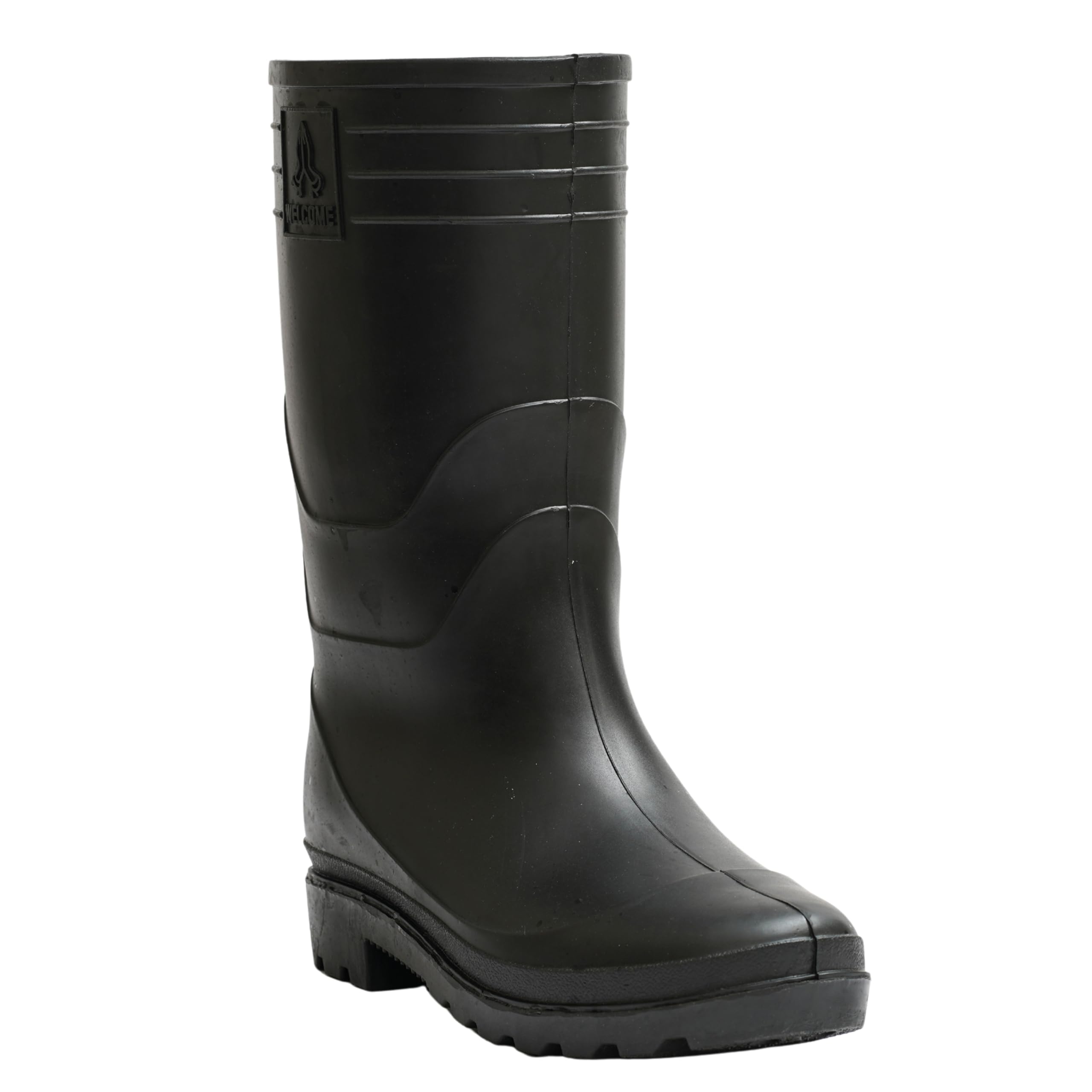 Hillson Welcome Gumboot | Waterproof, Anti-Skid, Comfortable Sole, Black & Yellow, Protection against Oil, Acid, Chemicals | Size 07 INDIA/UK-image-25