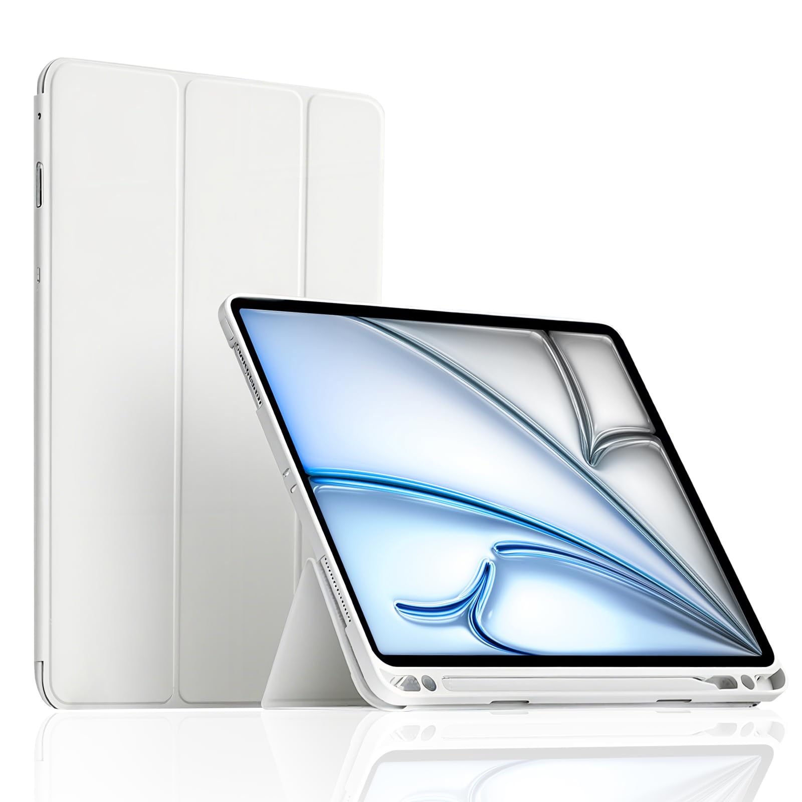 for iPad Pro 13 inch Case with Keyboard (White, Pro 11 Inch)