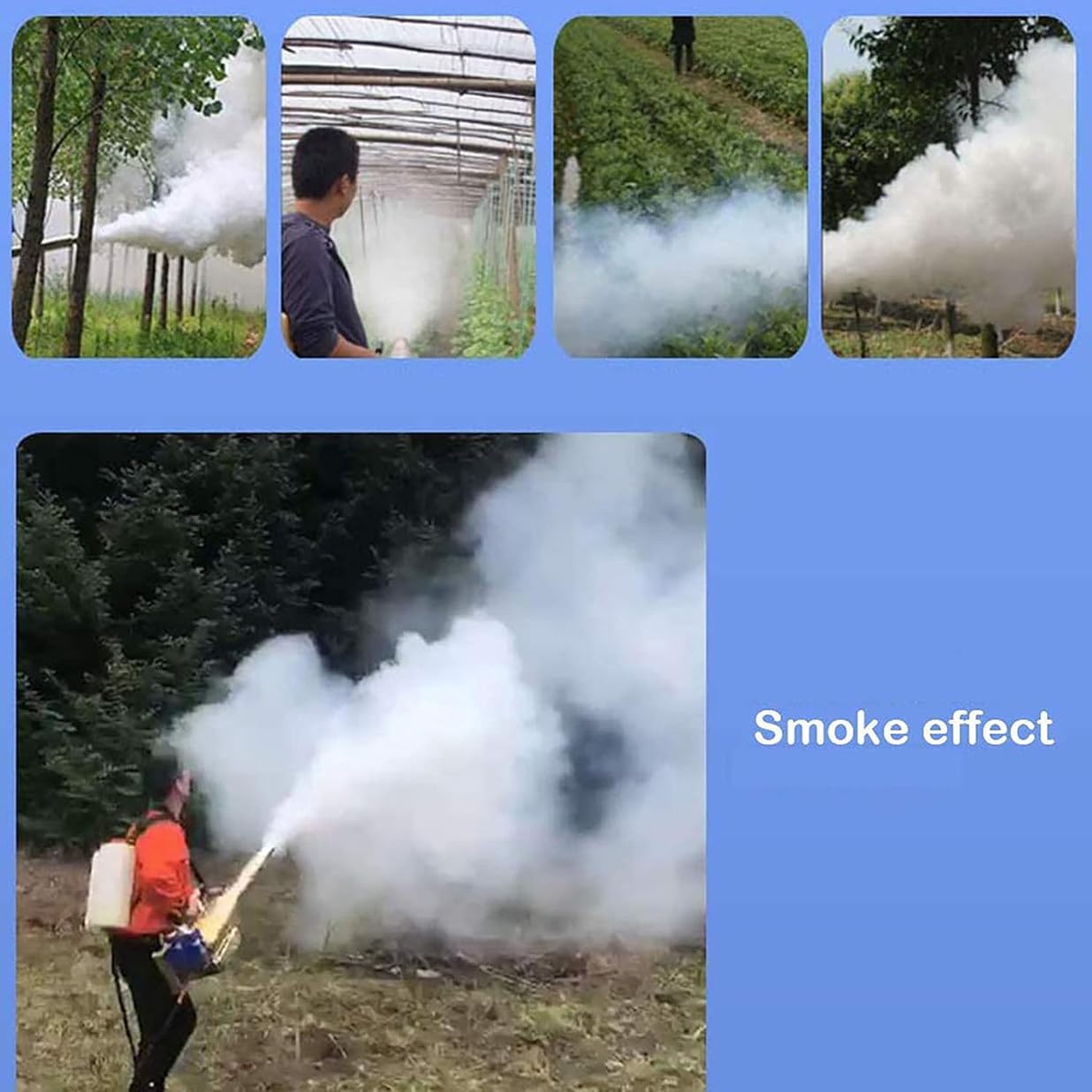 Máquina de nebulización térmica portátil de 15 L para interiores y exteriores, nebulizador térmico de chorro de pulso, invernadero agrícola, árboles frutales, arrozal, máquina de niebla fría