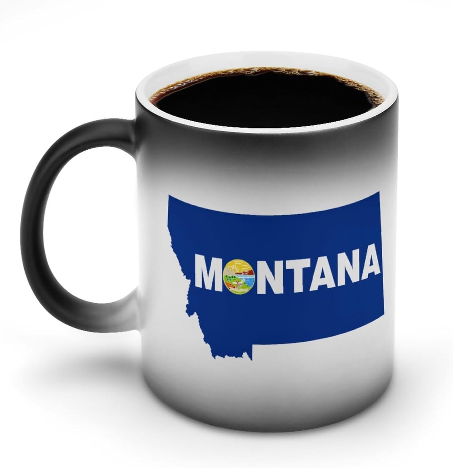 Montana1 State Map Flag Funny Color Changing Coffee Mug Ceramic Magic Cup Personalized Discoloration Tea Mugs