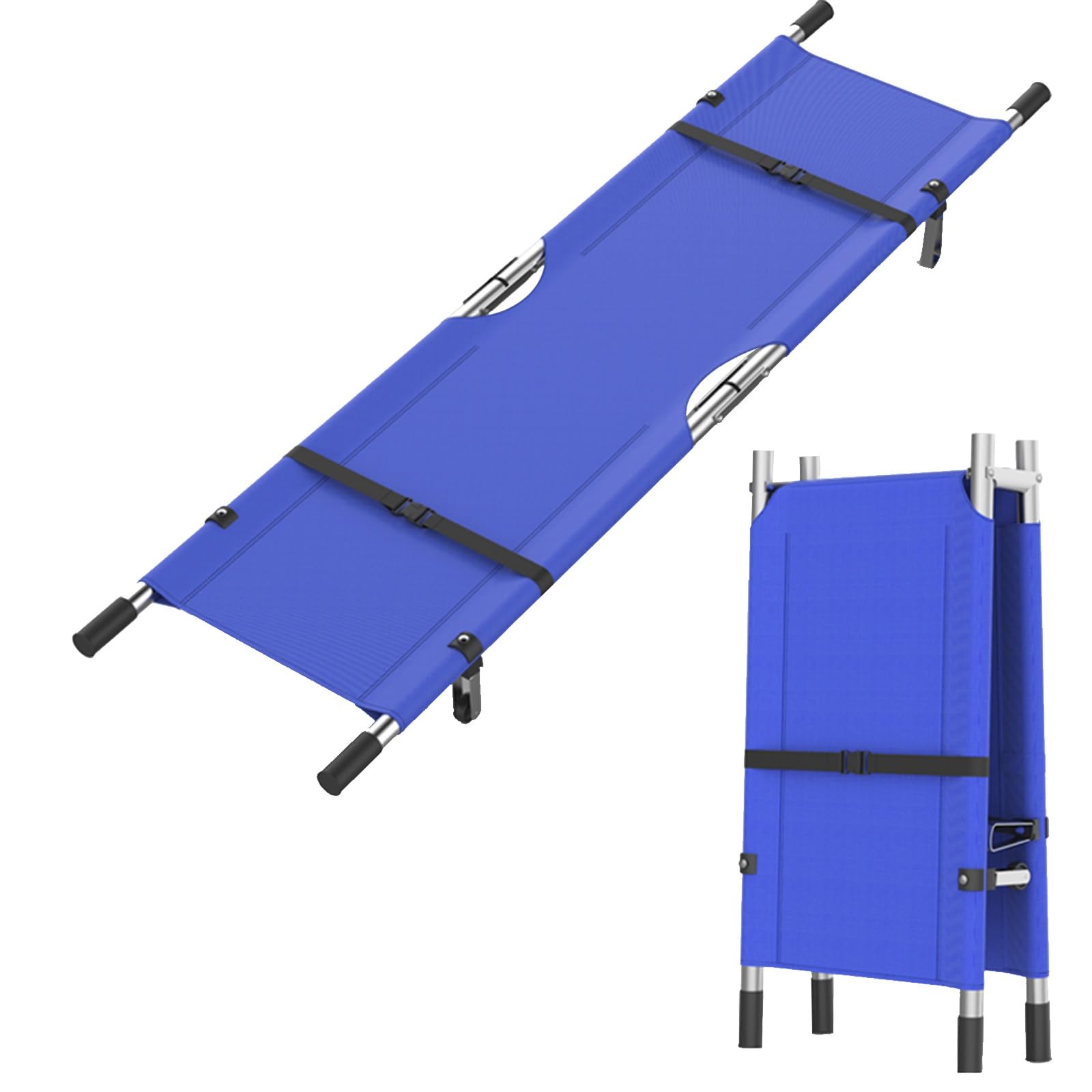 Civière Pliante - en Acier Inoxydable, Robuste, avec roulettes en Caoutchouc, adaptée aux Soins d'urgence aux Patients, à la Lutte Contre Les incendies et à diverses Autres utilisations, ave