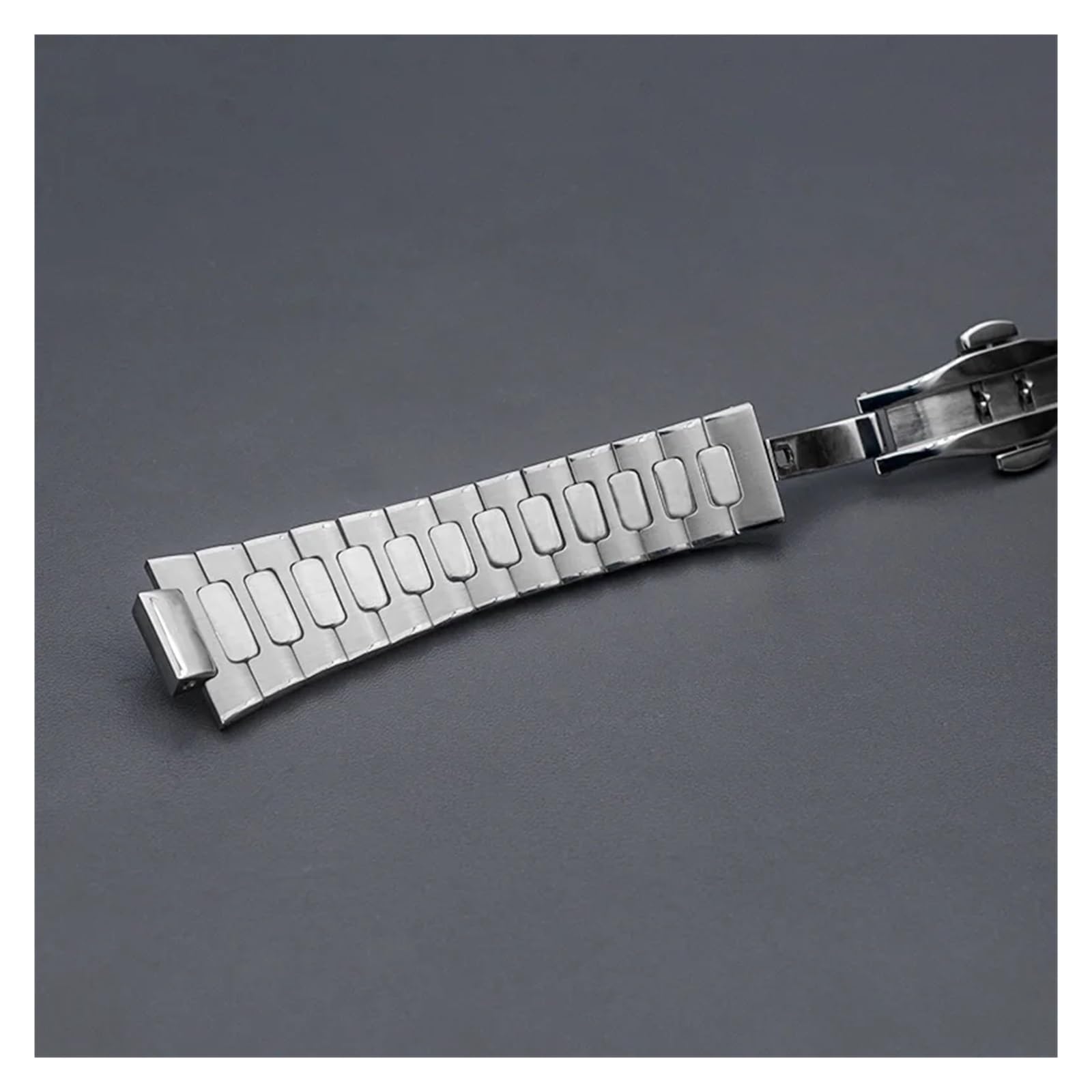Bracelet de Rechange en Acier Inoxydable 316L, Argent, 25mm, adapté aux boîtiers de Montre, Fermoir à déploiement Pliable