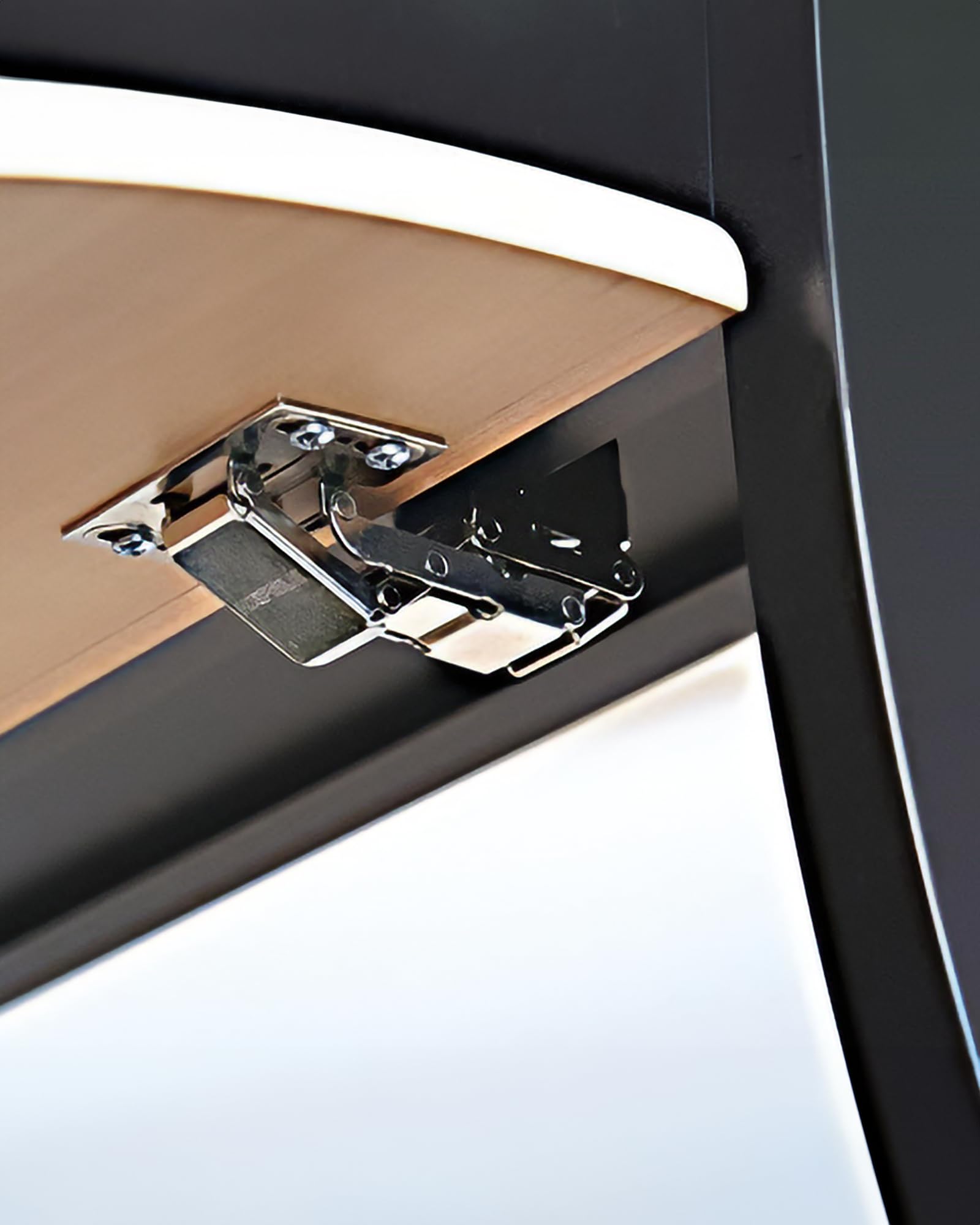 Gedotec Cerniera per Caravan Cerniera a ribalta CH 600 Cerniera per anta con ammortizzatore SOFT-CLOSE | Cerniera per mobili per anta con mascherina | Acciaio nichelato | 10 pezzi - Cerniera per
