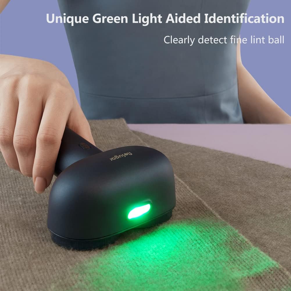 Nesugar Afeitadora eléctrica profesional de doble cabezal y removedor de pelusas y afeitadoras de ropa con identificación asistida por luz verde, 3 velocidades (M5)