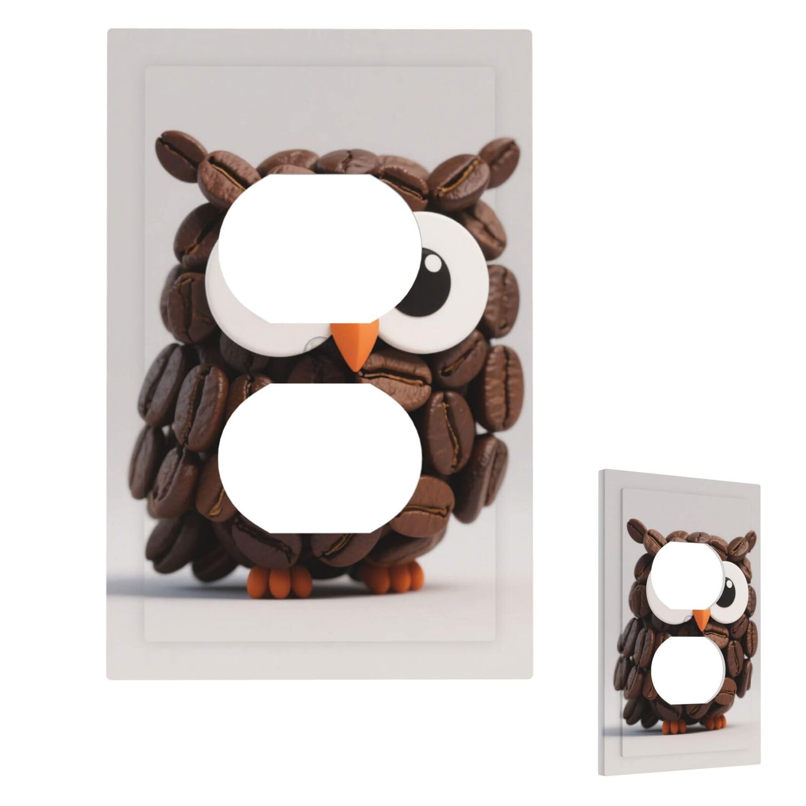 Cute Owl Wall Plate Cover Modern Decorative 1 Gang Light Switch Cover Unbreakable Receptacle Outlet Covers For Living Room Bedroom Home Decor Duplex