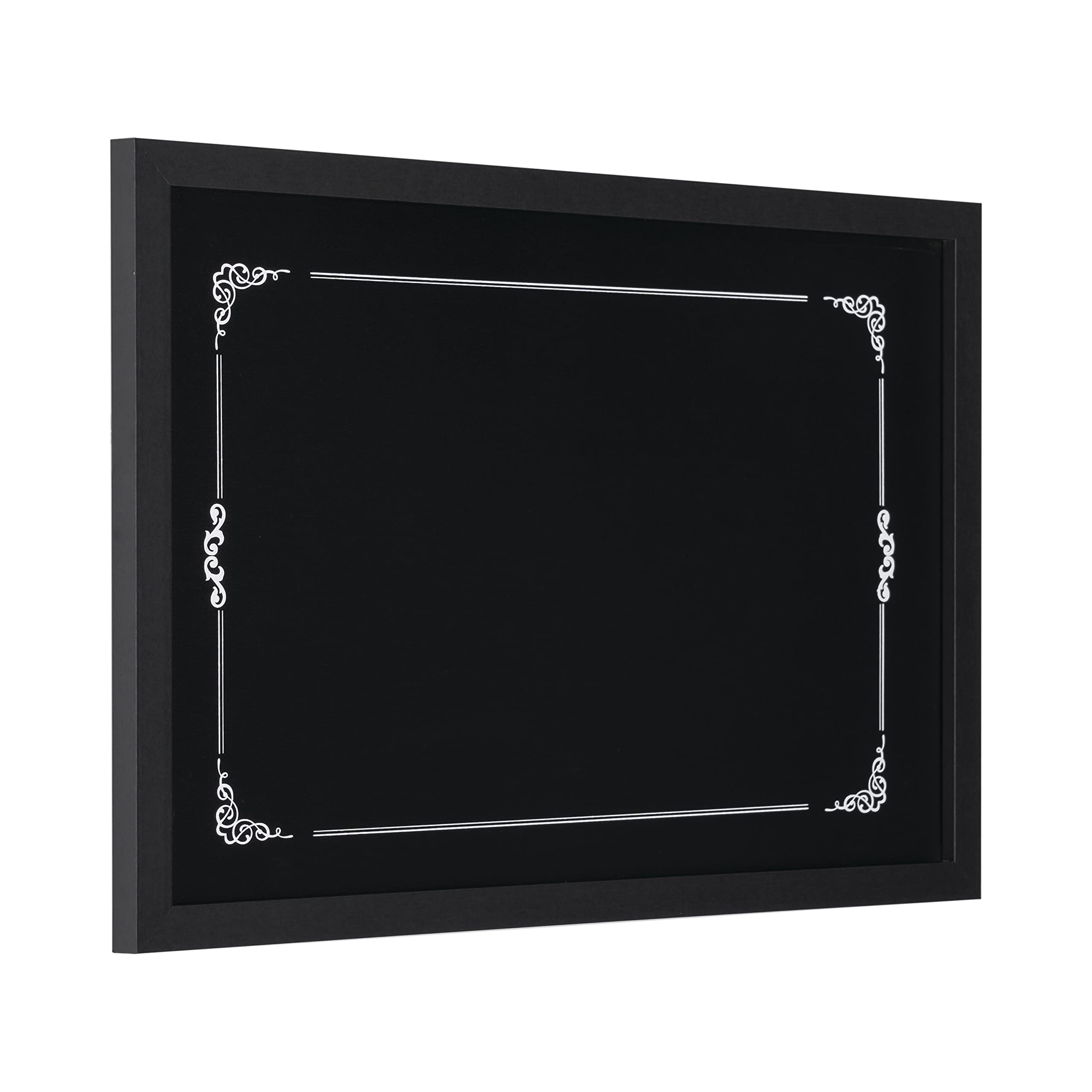 Tableau à Craie Bi-Office Back2Chalk Essentials Noir Cadre MDF 60x40cm - Idéal Restaurants, Bureaux Et Cuisine