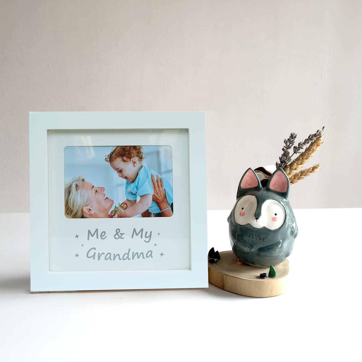 Cornice portafoto con scritta "Grandma and Grandpa" (lingua italiana non garantita), cornice per ricordi del bambino, idea regalo per nonno e nonno, set di 2