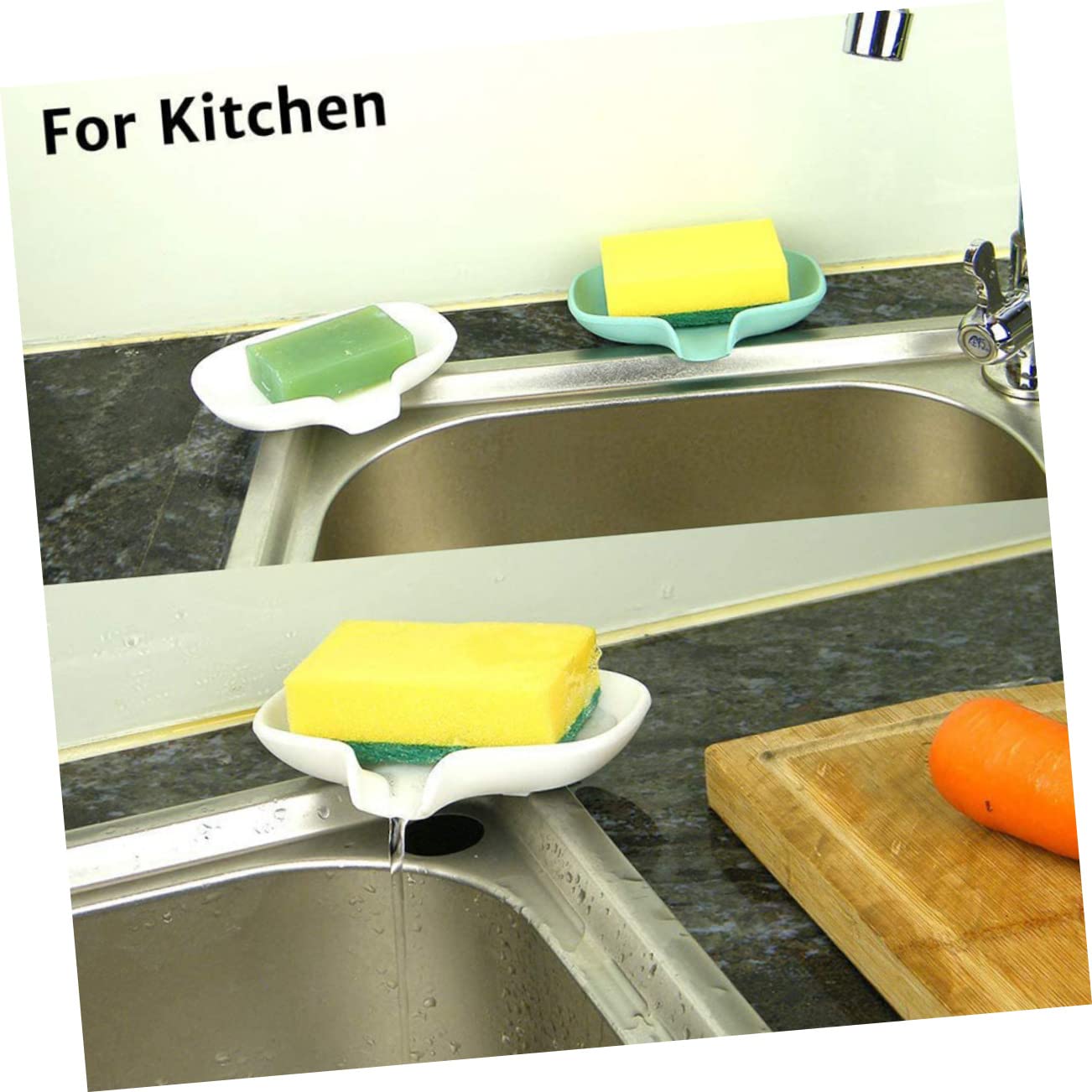 Jabonera Escurridora de Silicona, Pack de 4, Diseño Moderno