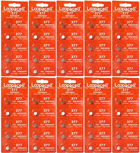 LOOPACELL 377-376 1.55v 377/376 baterías para reloj/calculadora (50) miniatura 1