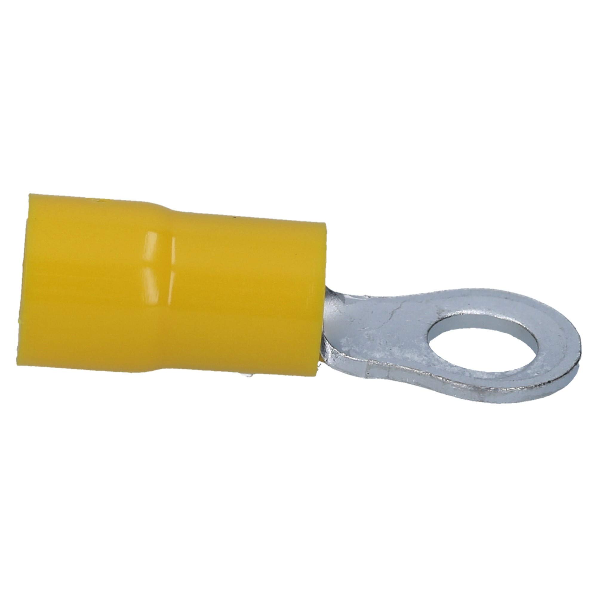 Cembre GF-M6 Lot de 100 Cosses à Œillet Isolées Jaunes 4-6 mm² | Connecteurs à sertir M6 en laiton étamé, qualité industrielle pour câblage électrique voiture, camion et maison.