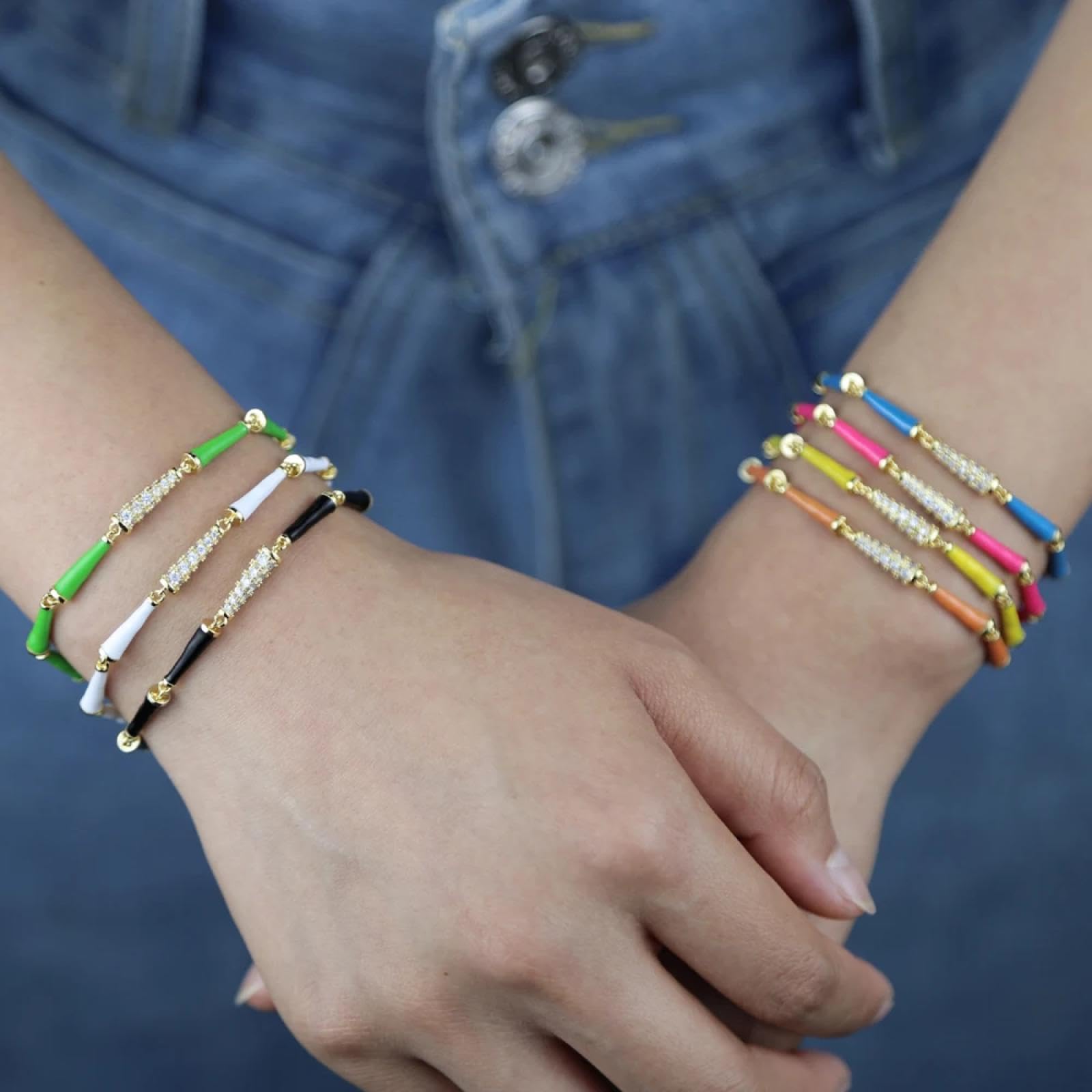 Punk Class Boho Bracciale Bracciali Braccialetto Bracelet Gioielli Uomo Donna Arcobaleno Smalto Perline Braccialetto Stretch Matrimonio Multicolore Spiaggia