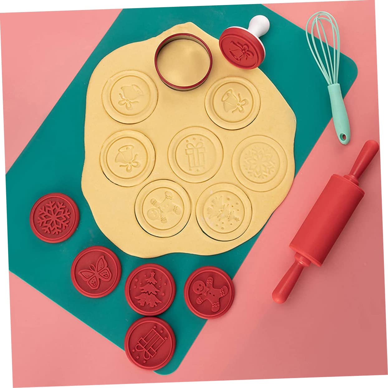 ABOOFAN 3 Set Timbro Biscotto Cartone Animato Decorare Mini Stampini Per Biscotti Scatola Di Biscotti Piccole Formine Per Biscotti Stampo Per Biscotti in Noce Acciaio Inossidabile Rosso