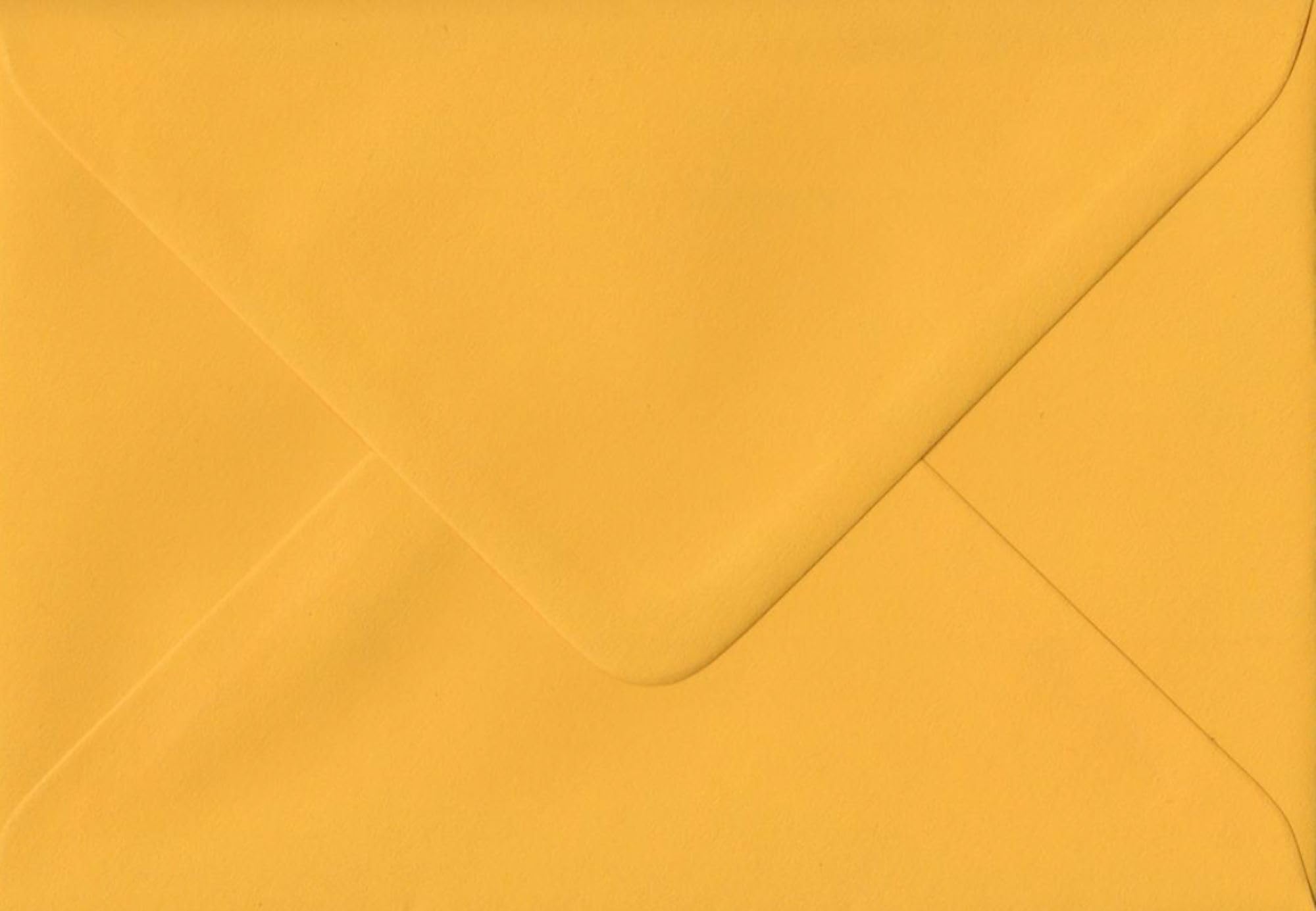 25 Mustard Coloured 133mm x 184mm (5" x 7") Gummed Diamond Flap 100gsm Envelopes, Yellow, 5x7