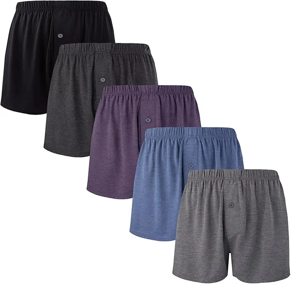BAMBOO COOL Mens Boxers Short Classic Fit Soft Casual Underwear Loose Breathable Boxer Shorts for Men