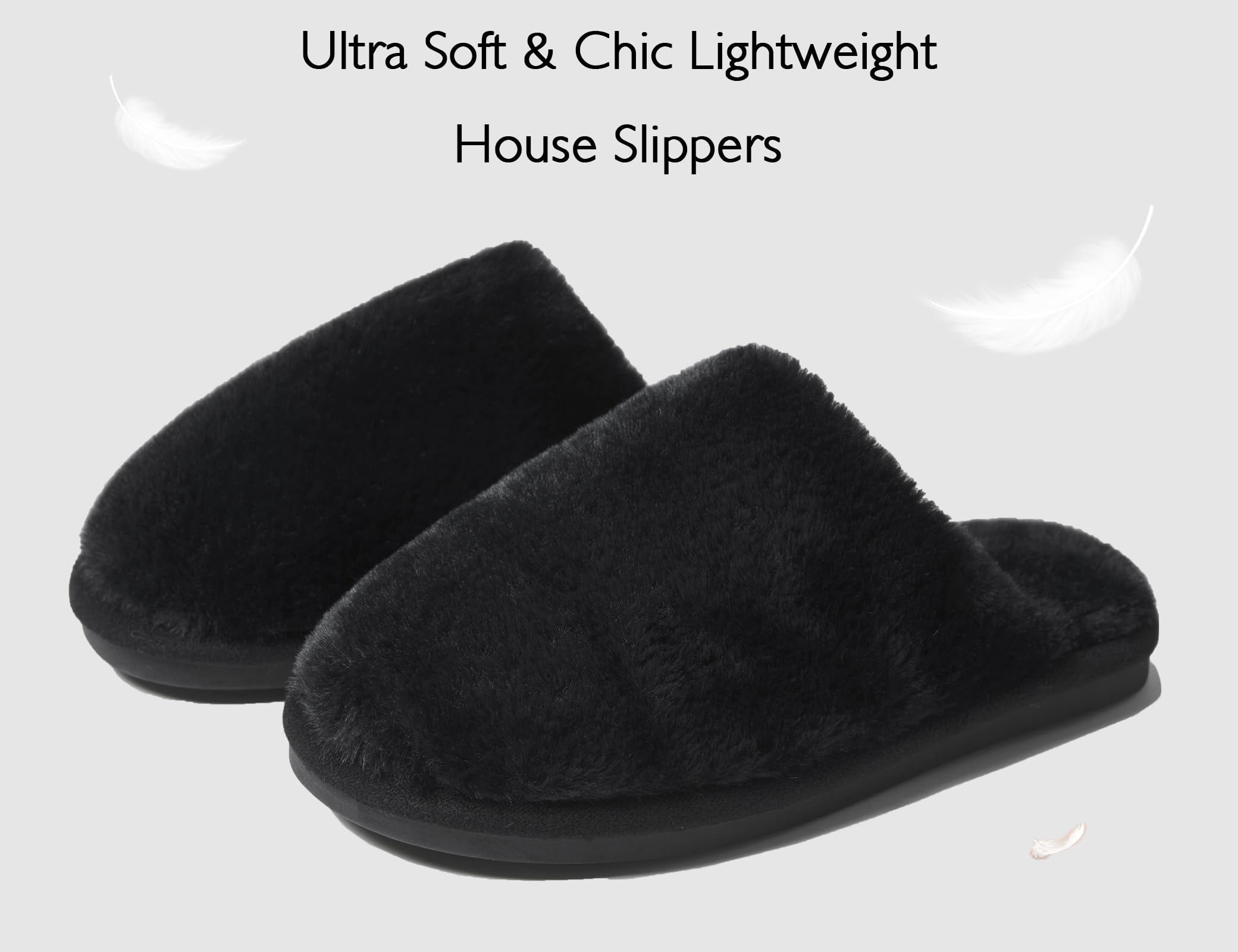 Pantofole Donna Uomo Invernali Ciabatte Pelose Peluche Calde with Memory Foam Imbottite Casa Antiscivolo Mocassino Scarpe Morbide Comode Unisex Eleganti