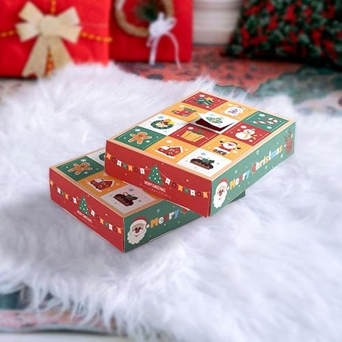 Miniatura 9 de Gadpiparty 5 cajas de calendario de adviento de Navidad para llenar 12 calendarios de Adviento vacíos para Navidad, cajas de regalo pequeñas para