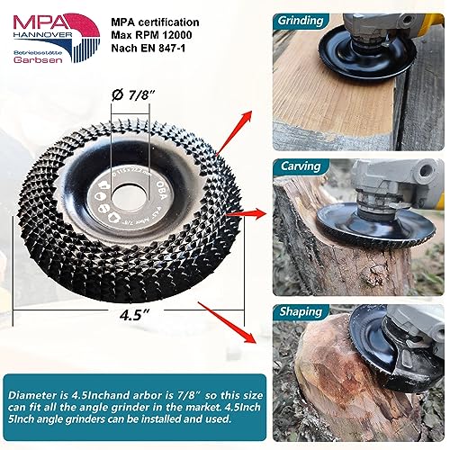Oba ODCMP115 Wood Carving Disc For Angle Grinder 4 1/2 Inch thumb #2