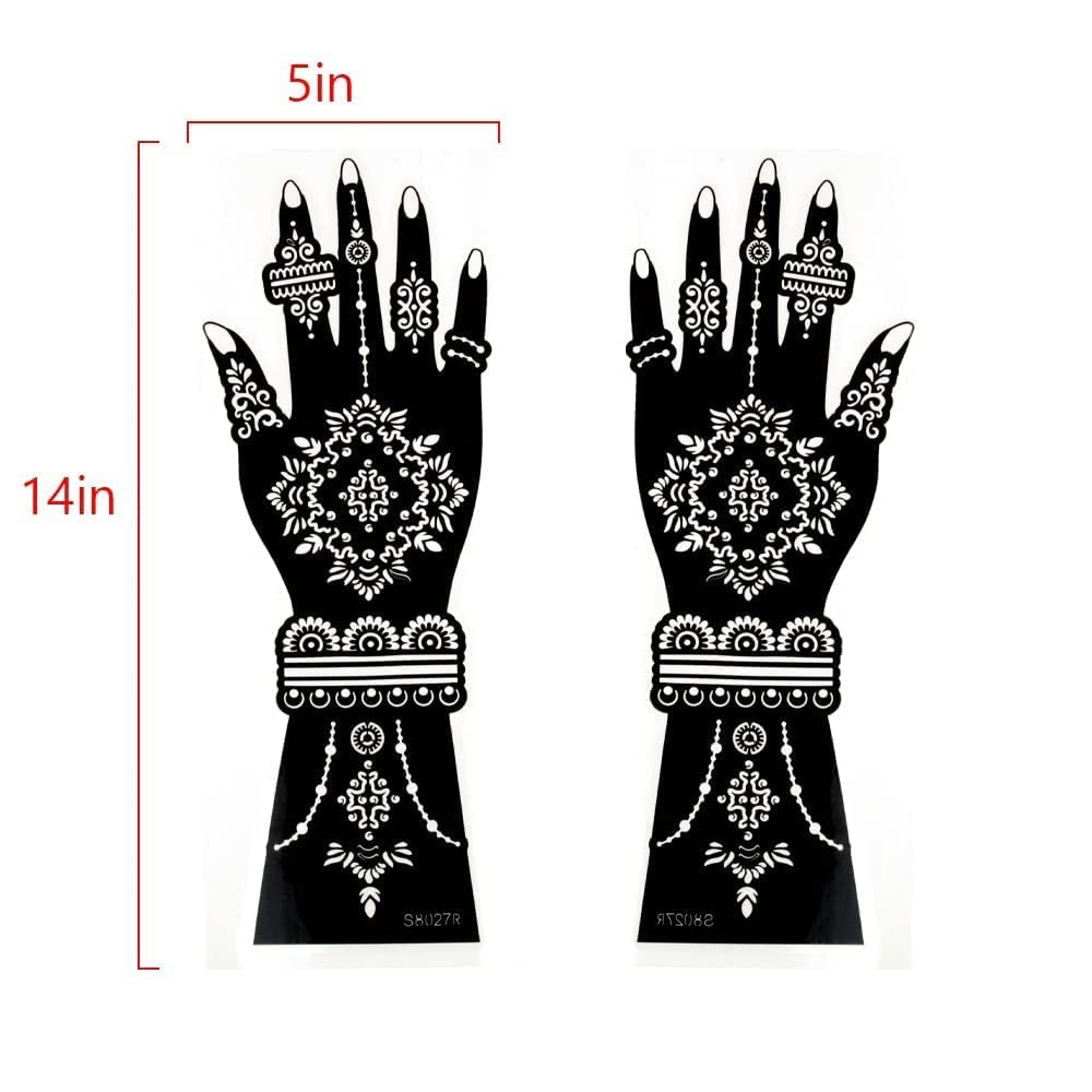 Buy Large Henna Tattoo Stencil Kit ,12 Sheets Henna Tattoo Stickers for