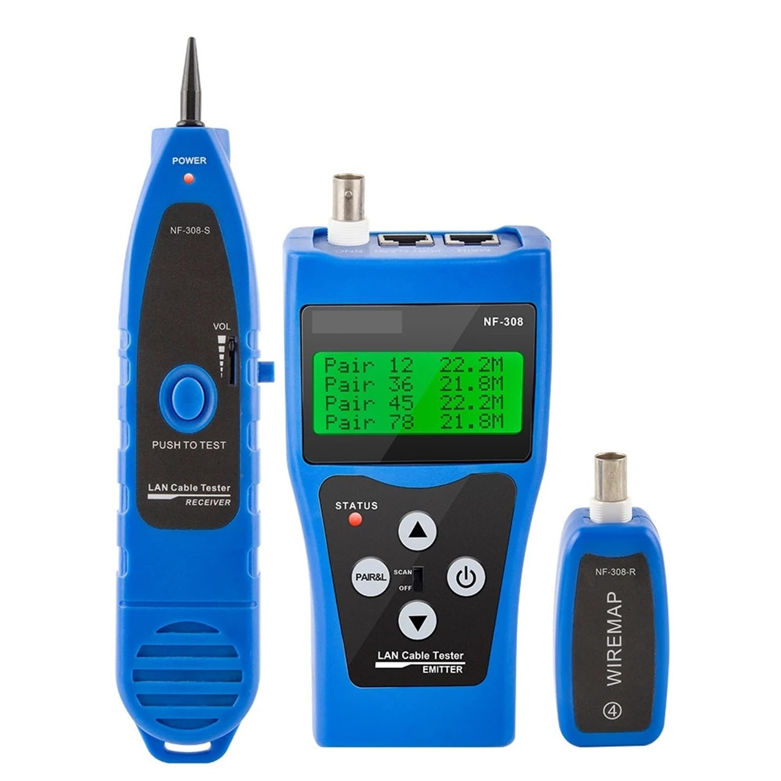 Tester kabli sieciowych, Tester Kabli Sieciowych, LAN Zmierz Długość Trackera Test Ciągłości BNC RJ45 RJ11 Ethernet, dla kabla sieciowego