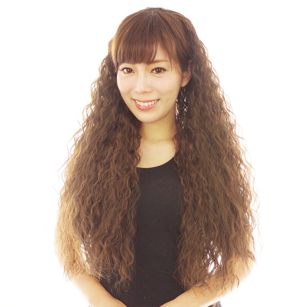 Amazon.co.jp: フラボリュームワッフルハーフウィッグ フラダンス