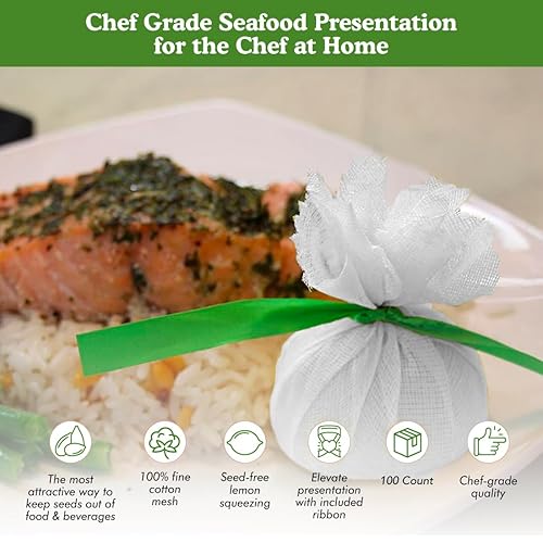 Miniatura 2 de Regency Wraps Lemon Wraps - Cubiertas de limón con cinta, bolsas de cuña, disfruta de exprimir sin semillas sobre mariscos, perfecto para mitades o