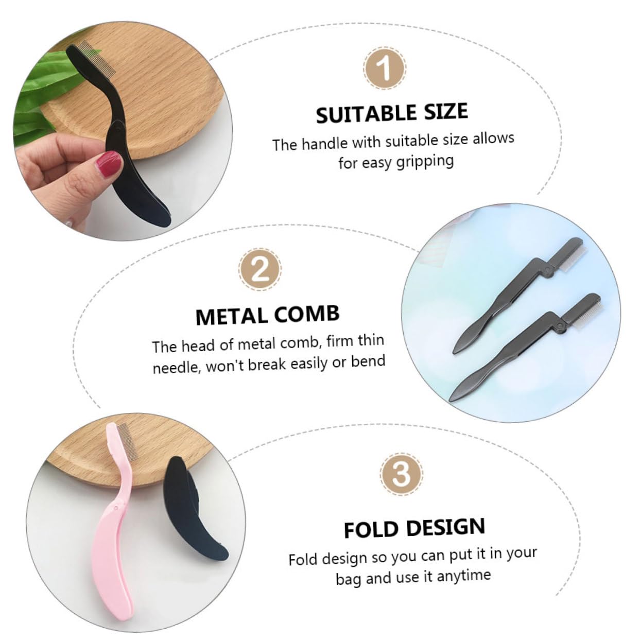 18stücke Teiliges Faltbare Augenbrauen Und Wimpernkämme Ergonomisches Design Für Styling Und Für Kosmetiksalons Und Persönlichen Gebrauch
