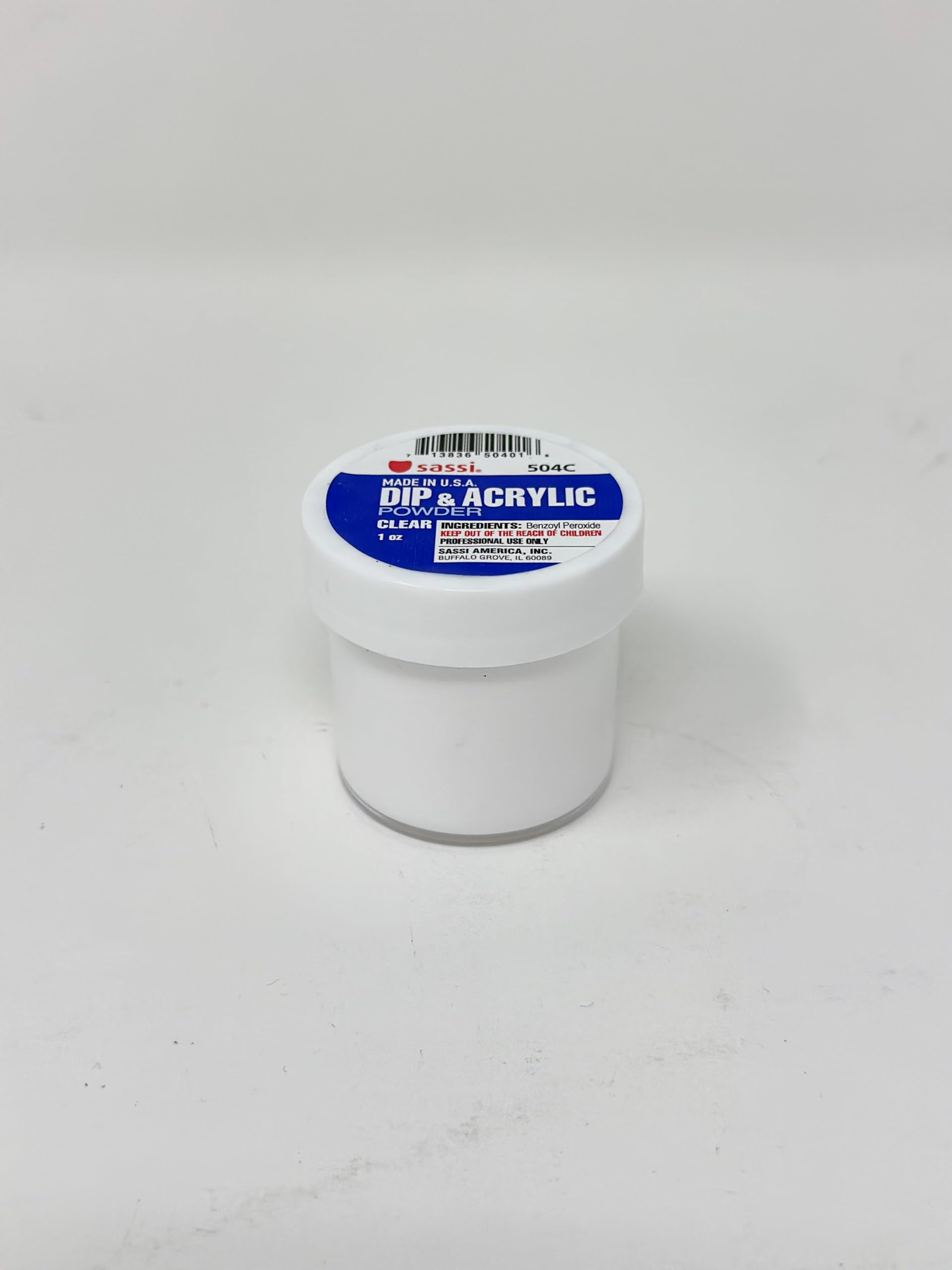 Clear 1oz Acrylic Powder for Strong, Flexible and Beautiful Nails by Sassi