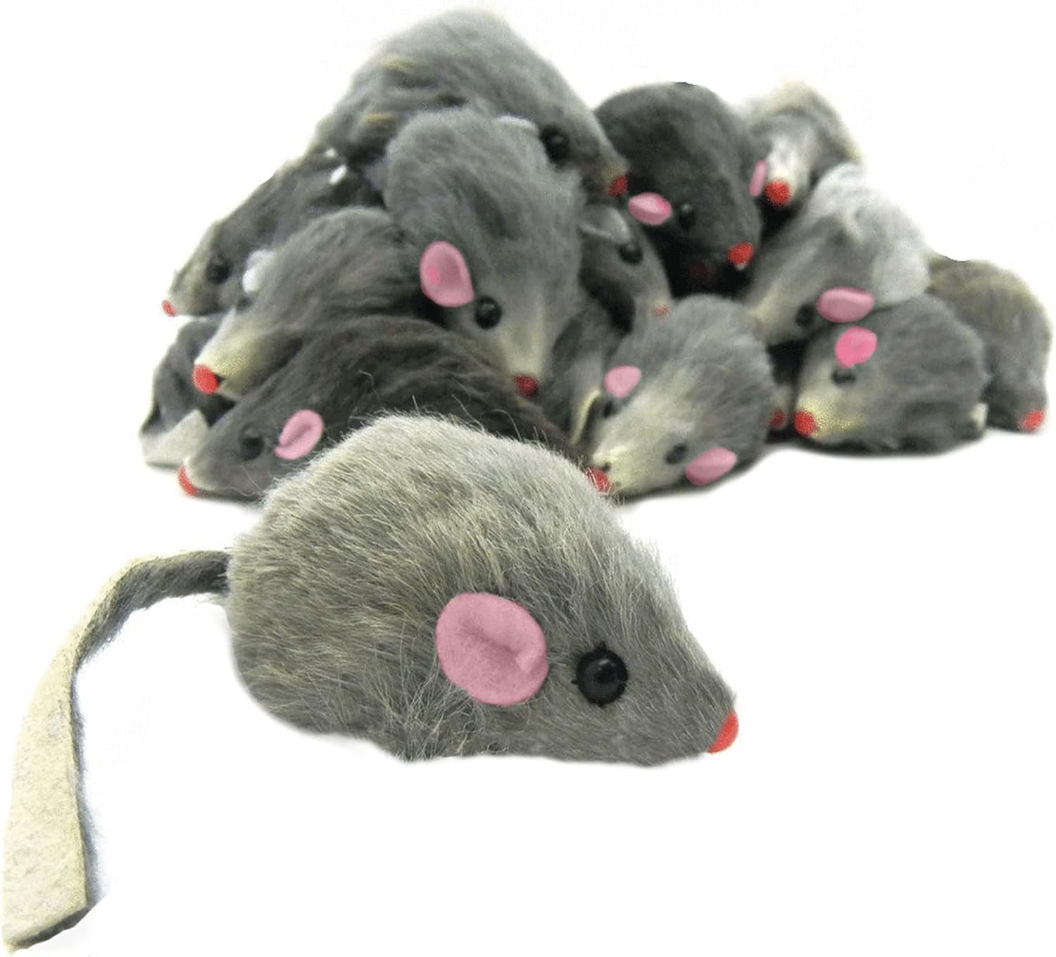 Rasselmaus für Katzen, interaktive Tierspielmäuse, Tiere für Katzen, Tierbedarf, Grau, 5 Stück
