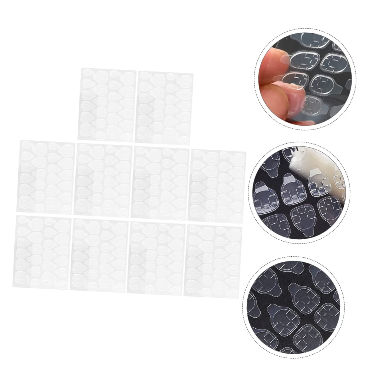 Healvian 150pièces Autocollants Adhésifs Pour Transparent Gel Jelly Colle Faciles à Utiliser Idéals Pour Manucure Et Décoration Parfaits Pour Événements Et Fêtes
