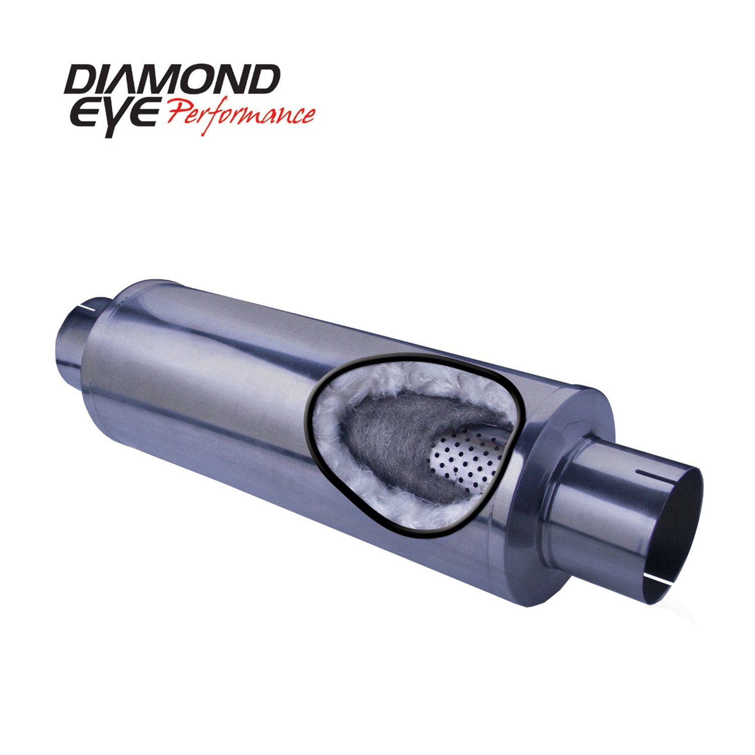 Diamond Eye Performance 560031 Performance Perforated Packed Muffler; 5 in. Inlet/Outlet; Center/Cen