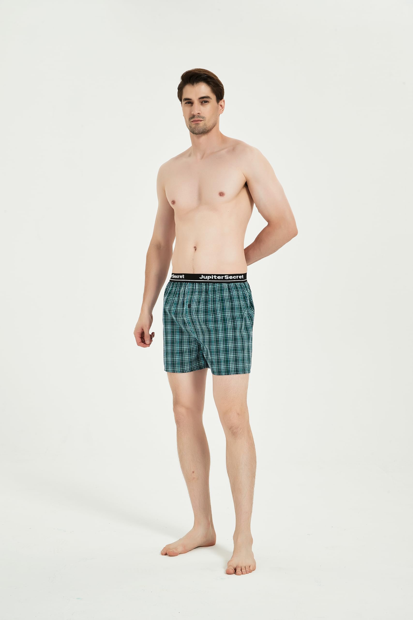 JupiterSecret Boxer Uomo 100% Cotone Morbidi e Traspiranti Mutande Uomo a Quadri Boxer Americani Uomo 6 o 12 Pezzi