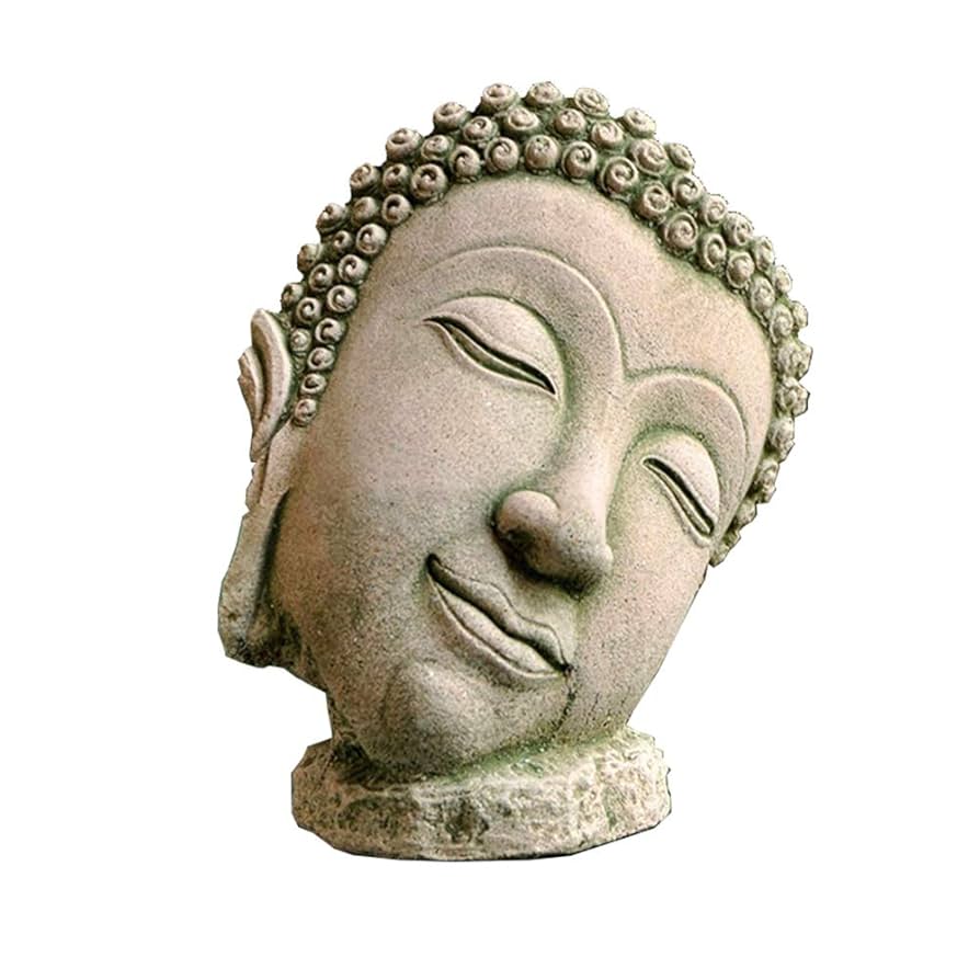 Amazon.co.jp: 仏頭の彫刻、彫刻タイの仏のバストストーンアート