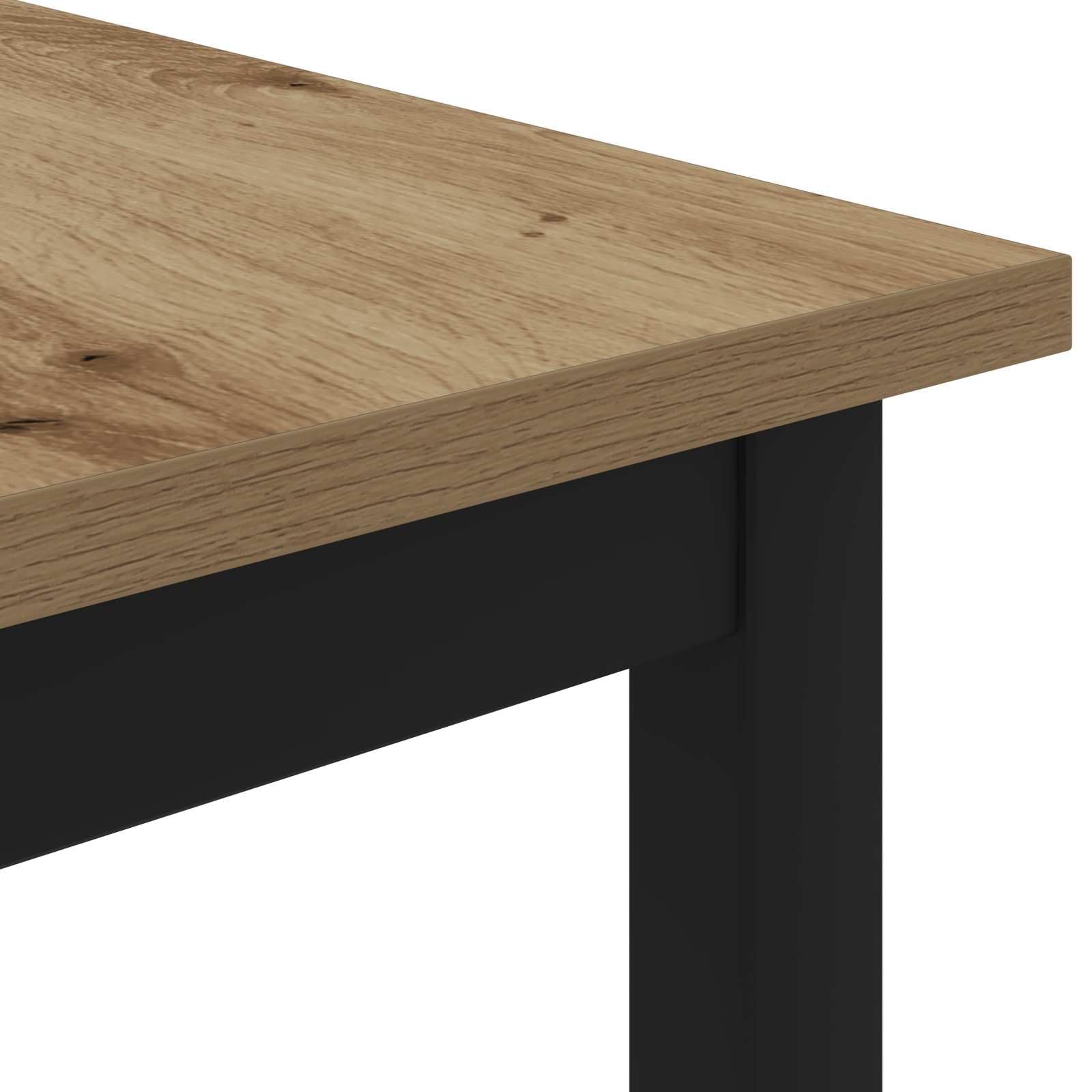 Couchtisch Kunsthandwerk Eiche 70 x 50 x 36 cm Holzwerkstoff rechteckig modern minimalistisch stabil langlebig pflegeleicht Wohnzimmer Hochwertig Metallfüße Designertisch